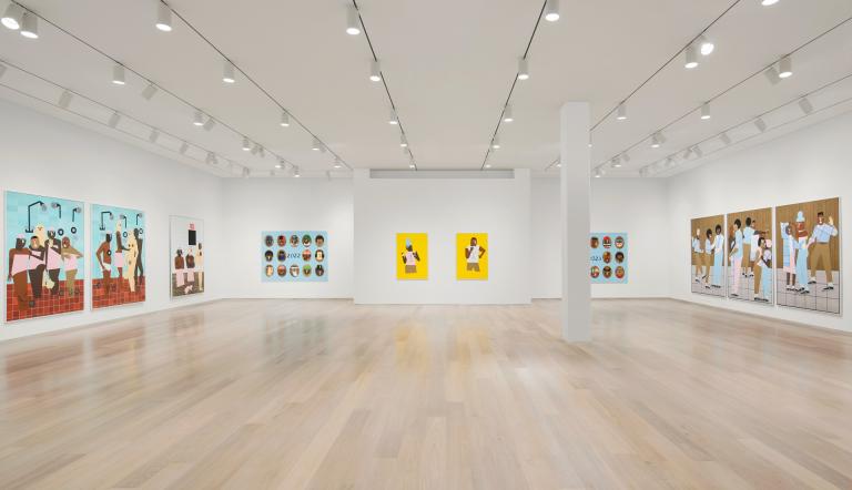 installation view of Nina Chanel Abney exhibition