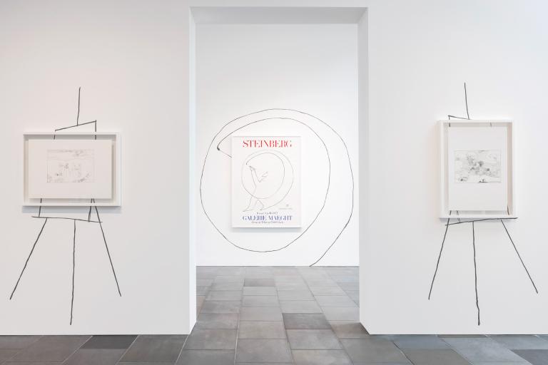 installation view of Saul Steinberg exhibition