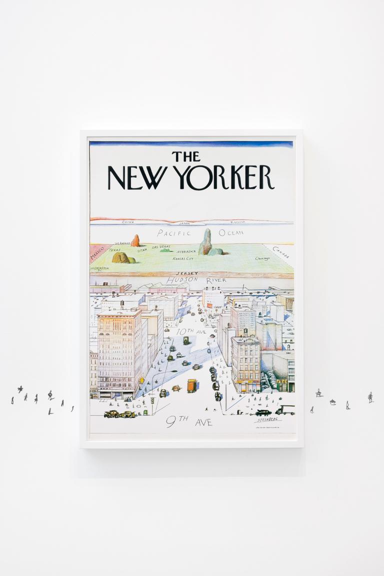 installation view of Saul Steinberg exhibition