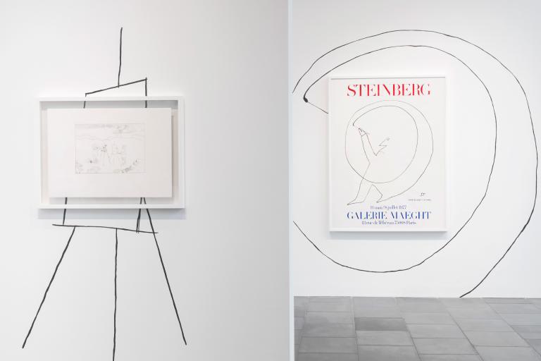 installation view of Saul Steinberg exhibition