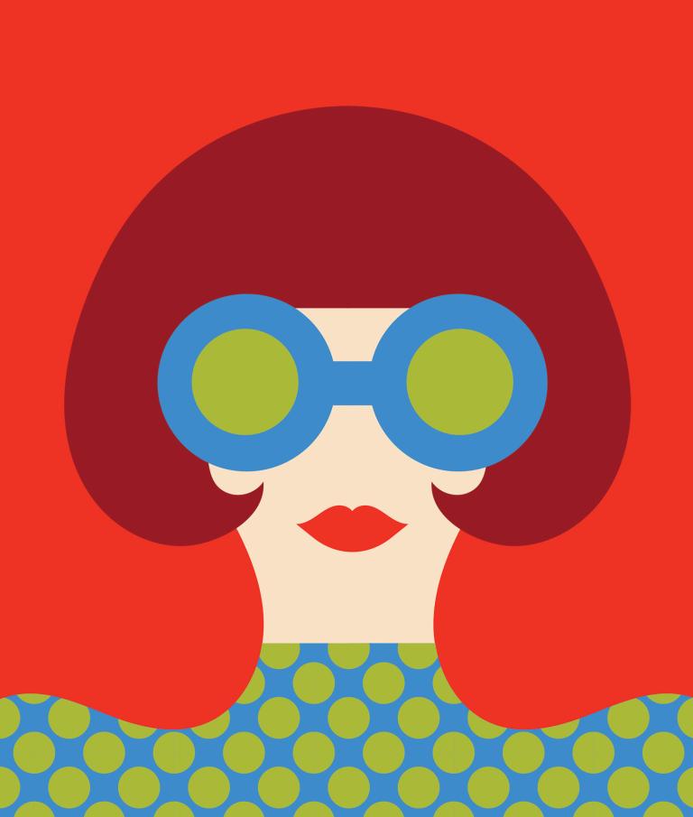 Olimpia Zagnoli, "Multifaceted 03," 2024, vinyl print, 120 x 102 in. Courtesy of the artist. Commissioned by SCAD. Signature image for Olimpia Zagnoli exhibition