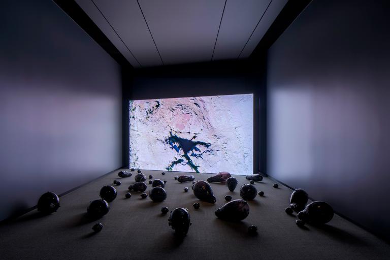 installation view of Monira Al Qadiri exhibition