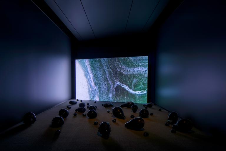 installation view of Monira Al Qadiri exhibition