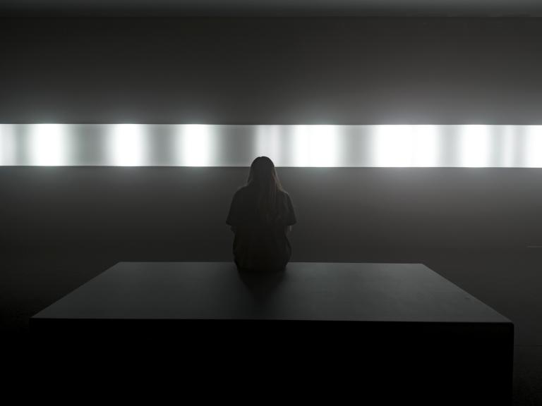 Jónsi, "Vox," 2023, 8-channel sound installation, speakers, LED screens, fog, and scent (vetiver root, galbanum, angelica root, iris root/orris, cis-3-hexenol), 25 min., dimensions variable, edition of 3 + 1 artist's proof. Courtesy of the artist and Tanya Bonakdar Gallery, New York/Los Angeles. Photo by Jeff McLane. signature image for Jonsi exhibition