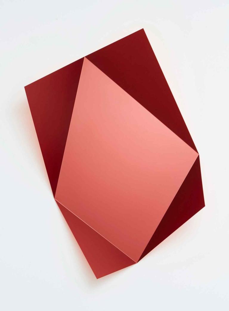 Rana Begum, "No. 744 L Fold," 2017, paint on stainless steel, 56 3/4 x 40 x 13 3/4 in. Courtesy of the artist. Rana Begum artwork