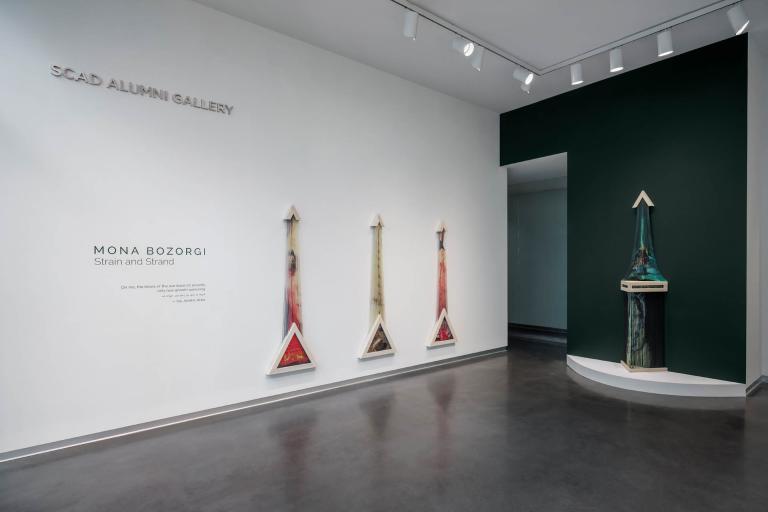 installation view of Mona Bozorgi exhibition
